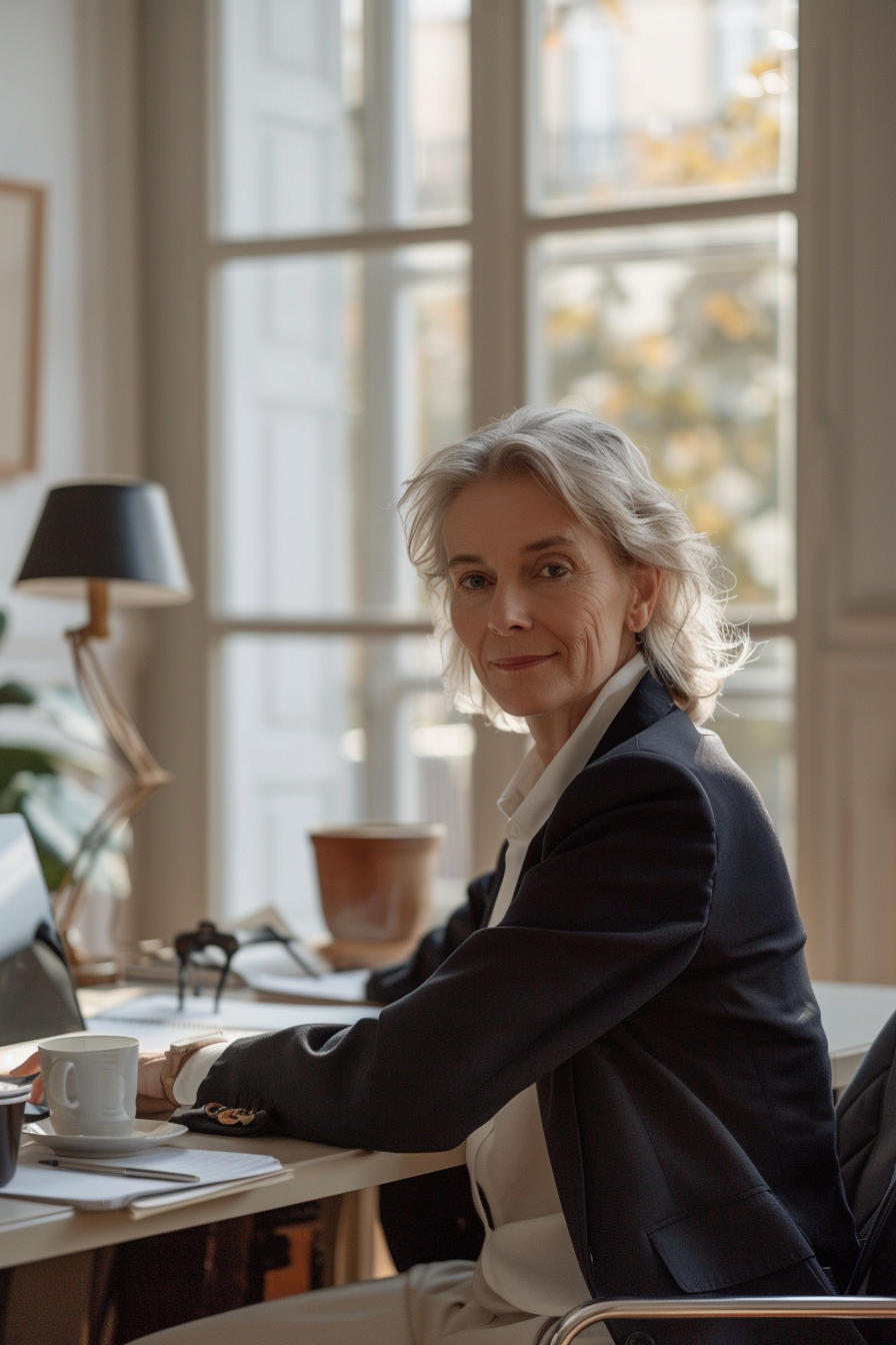 relaxed businesswoman