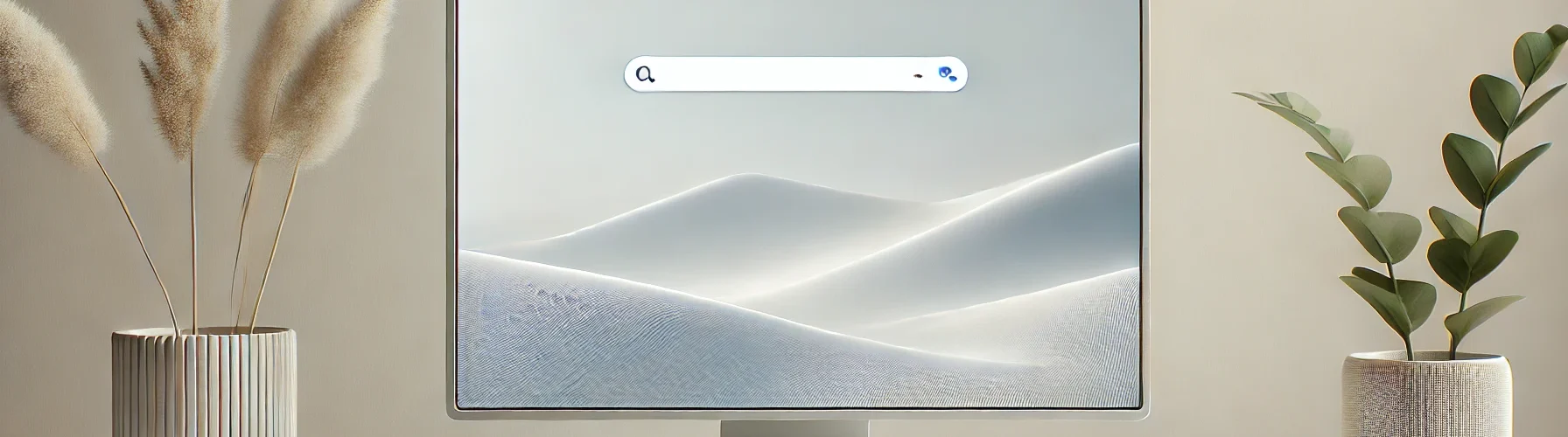 a search engine results page on a computer screen, focusing on a clean interface with simple search results.